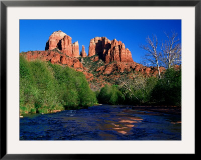 Cathedral Rock Above Oak Creek At Red River Crossing, Sedona, Arizona by David Tomlinson Pricing Limited Edition Print image