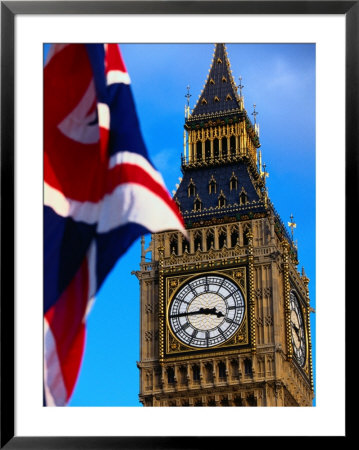 The Union Jack Flag And Big Ben, London, England by Doug Mckinlay Pricing Limited Edition Print image