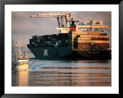 Port Of Oakland, Container Ship At Dock, Oakland, California by John Elk Iii Pricing Limited Edition Print image