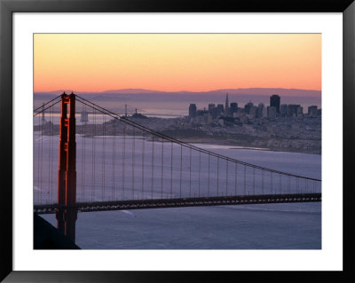 Dawn Over The Golden Gate Bridge From Marin Headlands, San Francisco, California, Usa by David Tomlinson Pricing Limited Edition Print image