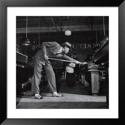 Baseball Player Satchel Paige Playing A Game Of Pool by George Strock Pricing Limited Edition Print image