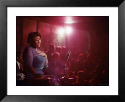 Jazz Singer Ella Fitzgerald Performing At Mr. Kelly's Nightclub With Audience Dimly Visible by Yale Joel Pricing Limited Edition Print image