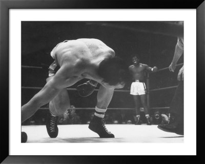 Sugar Ray Robinson In Ring With Gene Fullmer During Middleweight Title Bout by Grey Villet Pricing Limited Edition Print image