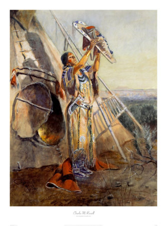 Sun Worship In Montana by Charles Marion Russell Pricing Limited Edition Print image