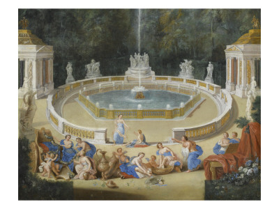 View Of The Grove Of Domes, Baths Of Greek Gods In The Gardens Of Versailles, 1688 (Detail) by Jean Cotelle The Younger Pricing Limited Edition Print image