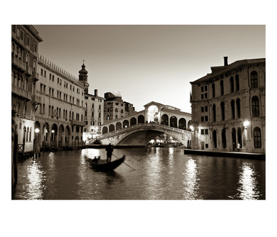 Gondola By The Rialto Bridge, Grand Canal, Venice, Italy by Alan Copson Pricing Limited Edition Print image