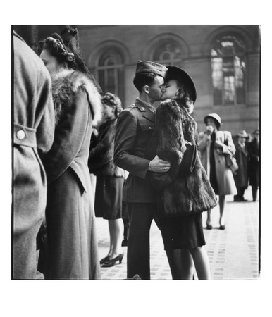 Couple In Penn Station Sharing Farewell Kiss Before He Ships Off To War During Wwii by Alfred Eisenstaedt Pricing Limited Edition Print image