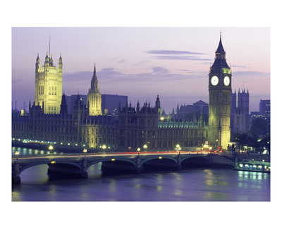 Houses Of Parliament At Night, London, England by Walter Bibikow Pricing Limited Edition Print image