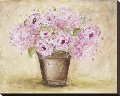Classic Pink Roses And Hydrangeas by Antonette Bowman Pricing Limited Edition Print image
