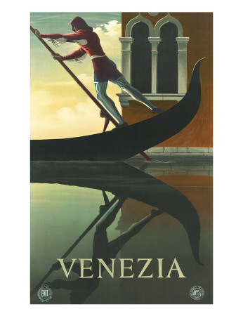 Venezia, Gondolier In Renaissance, Venice, Italy, C.1951 by Adolphe Mouron Cassandre Pricing Limited Edition Print image