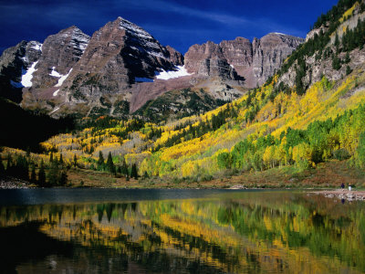 Maroon Bells Scenic Area In White River National Forest, Rocky Mountain National Park, Usa by Mark Newman Pricing Limited Edition Print image