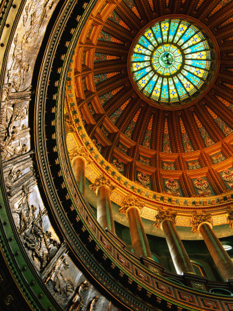 Interior Of Rotunda Of State Capitol Building, Springfield, United States Of America by Richard Cummins Pricing Limited Edition Print image