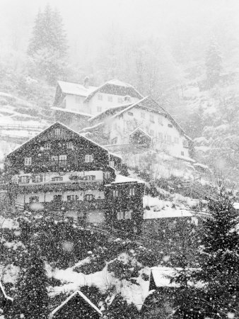 Town Detail In The Snow, Hallstat, Austria by Walter Bibikow Pricing Limited Edition Print image