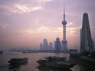 View Of The Bund, People's Heroes Memorial And Oriental Pearl Tv Tower, Shanghai, China by Keren Su Pricing Limited Edition Print image