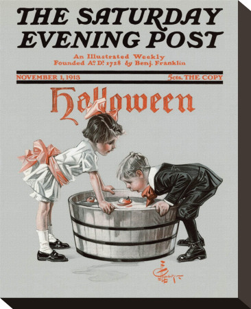 Halloween, C.1913: Bobbing For Apples by Joseph Christian Leyendecker Pricing Limited Edition Print image