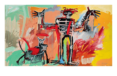 Boy And Dog In A Johnnypump, 1982 by Jean-Michel Basquiat Pricing Limited Edition Print image