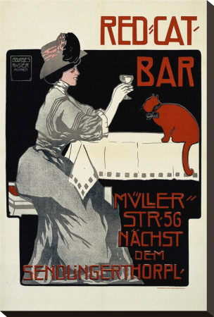 Red Cat Bar by Georges Rogier Pricing Limited Edition Print image