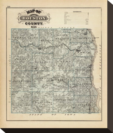 Map Of Houston County, Minnesota, C.1874 by A. T. Andreas Pricing Limited Edition Print image