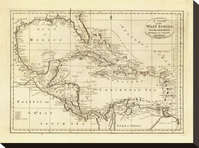 Chart Of The West Indies, C.1811 by Mathew Carey Pricing Limited Edition Print image