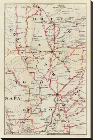 California: Colusa, Yolo, Napa, Butte, Yuba, Sutter, Solano, And Sacramento Counties, C.1896 by George W. Blum Pricing Limited Edition Print image