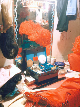 Makeup Box And Costumes In Performers' Dressing Room At The Moulin Rouge Nightclub by Loomis Dean Pricing Limited Edition Print image