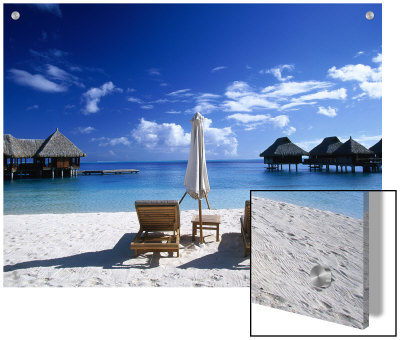 Beach Chair, Bora Bora Nui Resort, Motu Toopua by Walter Bibikow Pricing Limited Edition Print image