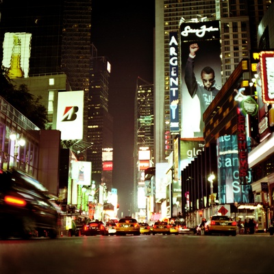A Night Street Scene In New York by Jewgeni Roppel Pricing Limited Edition Print image