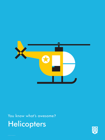 You Know What's Awesome? Helicopters (Blue) by Wee Society Pricing Limited Edition Print image