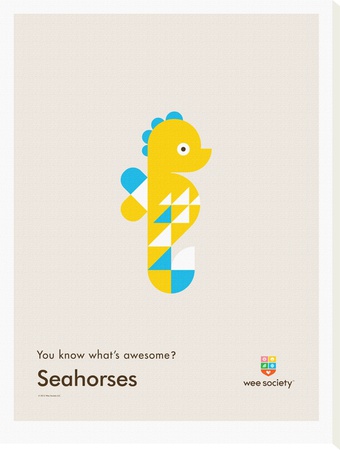 You Know What's Awesome? Seahorses (Gray) by Wee Society Pricing Limited Edition Print image