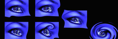 Digital Art With Six Eyes In Deep Blue by Ilona Wellmann Pricing Limited Edition Print image