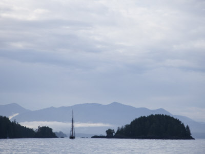 Ship At Anchor Near The Rocky Pacific Coastline Of Vancouver Island by Taylor S. Kennedy Pricing Limited Edition Print image