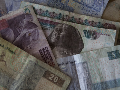 Close View Of Egyptian Pounds In Cash by Taylor S. Kennedy Pricing Limited Edition Print image