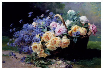 Un Panier De Fleurs by Albert Tibulle De Furcy Lavault Pricing Limited Edition Print image