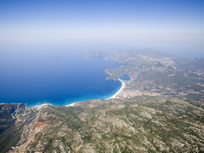 View Of Beach And Coastline From Hot Air Balloon by Scott Stulberg Pricing Limited Edition Print image