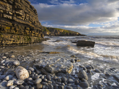 Incoming Tide At Dunraven Bay, Southerdown, South Wales, Wales, United Kingdom, Europe by Adam Burton Pricing Limited Edition Print image
