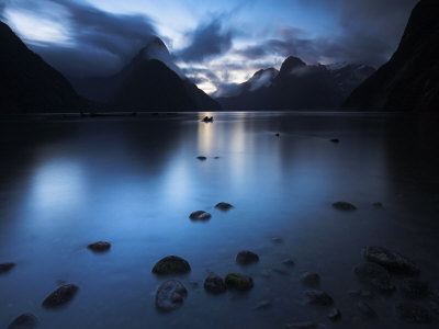 Darkness Descends At Milford Sound, Fiordland, South Island, New Zealand, Pacific by Adam Burton Pricing Limited Edition Print image