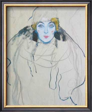 Full-Face Portrait Of A Lady, C.1917 by Gustav Klimt Pricing Limited Edition Print image