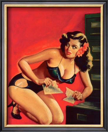 Pin-Up Girl Snooping by Peter Driben Pricing Limited Edition Print image