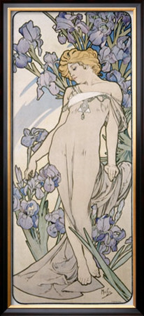 Mucha Nouveau Iris Flower Poster by Alphonse Mucha Pricing Limited Edition Print image