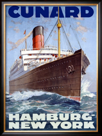 Cunard Line, Hamburg To New York by Hans Bohrdt Pricing Limited Edition Print image