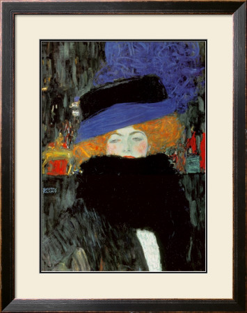 Lady With Hat And Feather Boa by Gustav Klimt Pricing Limited Edition Print image