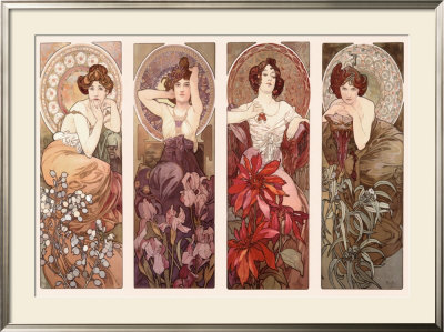 Precious Stones And Flowers by Alphonse Mucha Pricing Limited Edition Print image