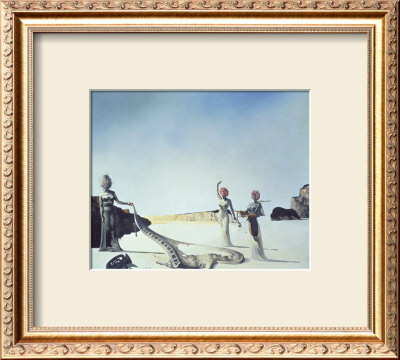 Three Young Surrealist Women Holding In Their Arms The Skins Of An Orchestra, 1936 by Salvador Dalí Pricing Limited Edition Print image