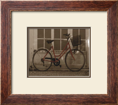 Red Bicycle With Basket by Francisco Fernandez Pricing Limited Edition Print image