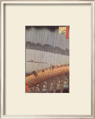 Sudden Shower Over O-Hashi by Ando Hiroshige Pricing Limited Edition Print image