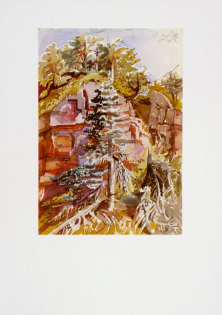 The Big Hohnach, A Rocky Hill In The Woods by Otto Dix Pricing Limited Edition Print image