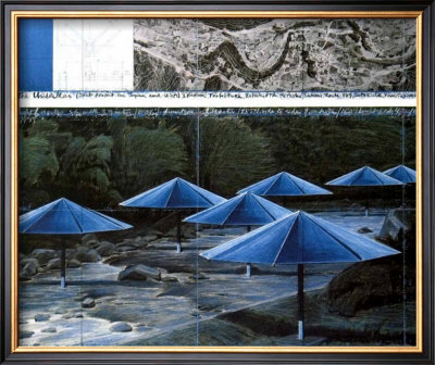 The Blue Umbrellas, 1991 by Christo Pricing Limited Edition Print image