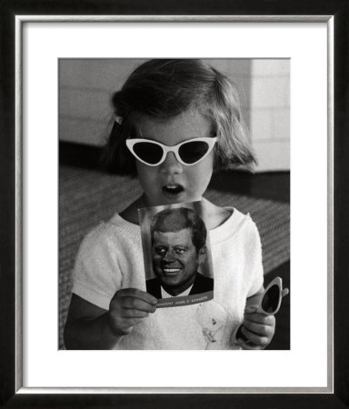Caroline Kennedy Holds A Postcard Of Her Father, 1961 by Stanley Tretick Pricing Limited Edition Print image