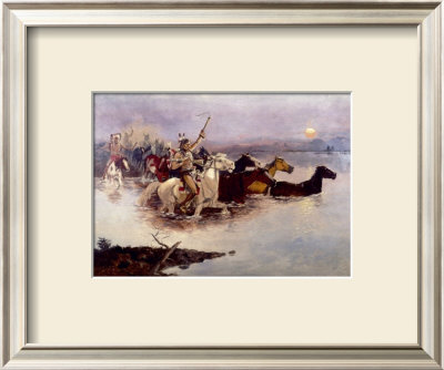 Crossing The River by Charles Marion Russell Pricing Limited Edition Print image