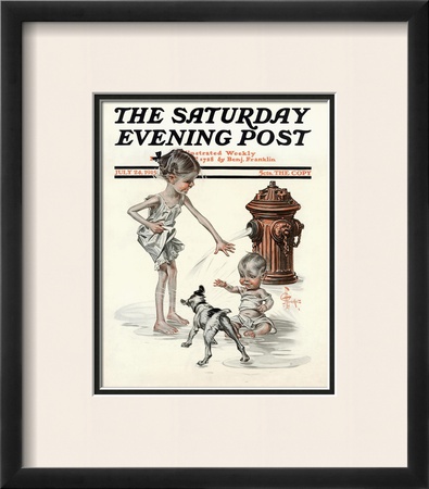 Fire Hydrant Shower, C.1915 by Joseph Christian Leyendecker Pricing Limited Edition Print image